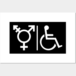 Gender Neutral and Whelchair Inclusive Bathroom Sign Posters and Art